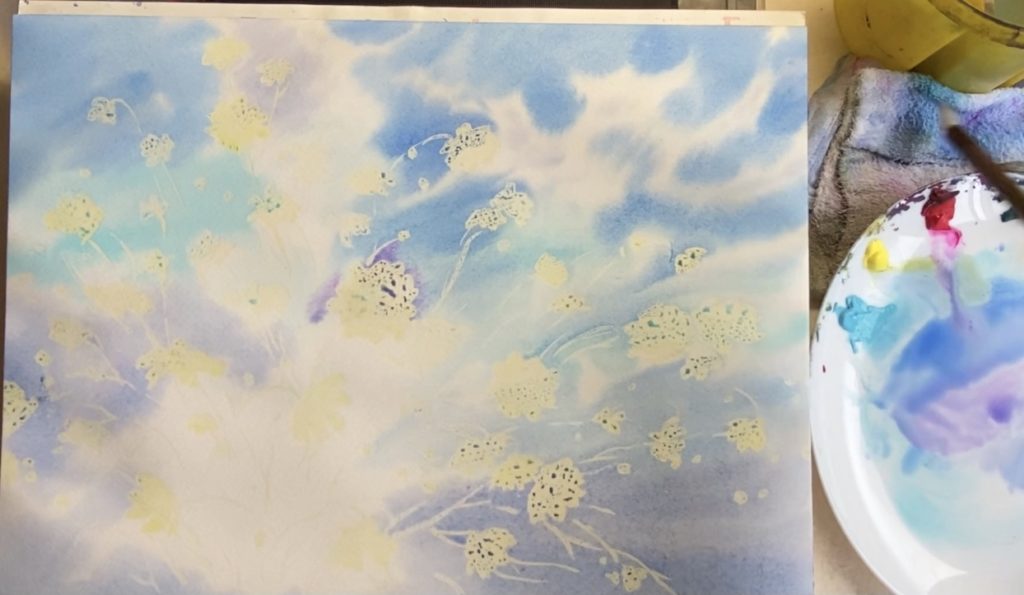 水彩画家 東有達 水彩画で秋桜を描く 水彩画家 Azumas