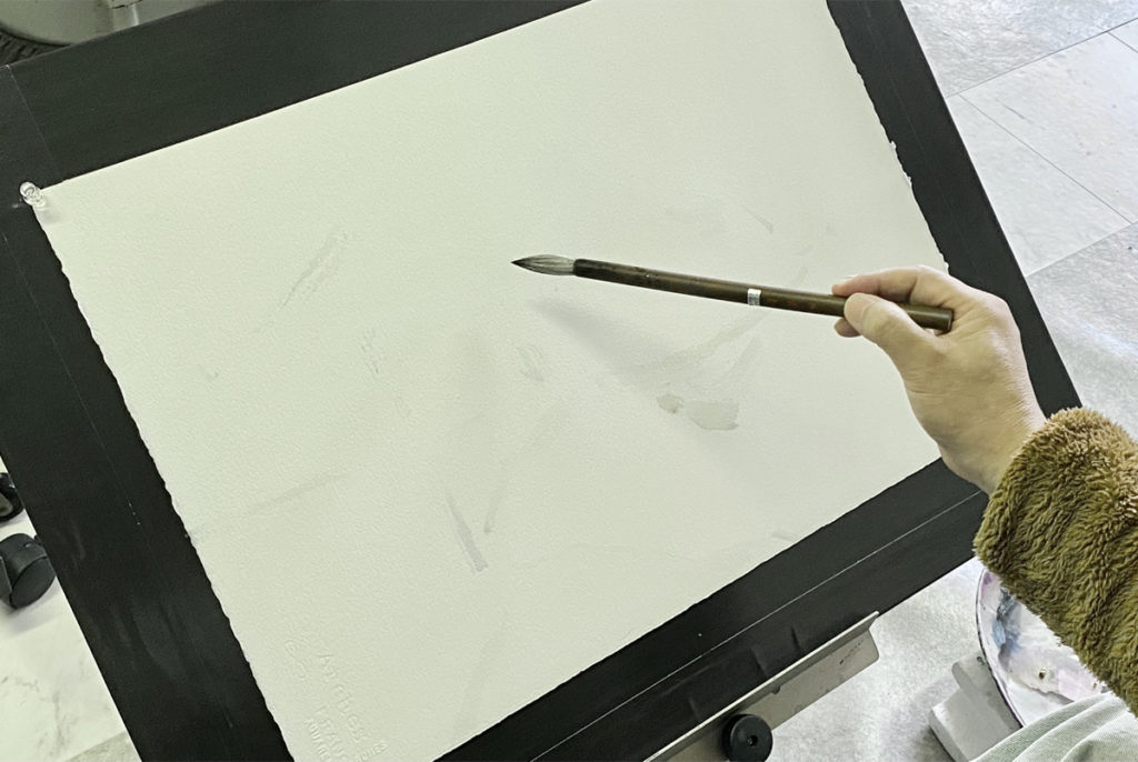 水彩画家 東富有 雪景色を水彩画で描く